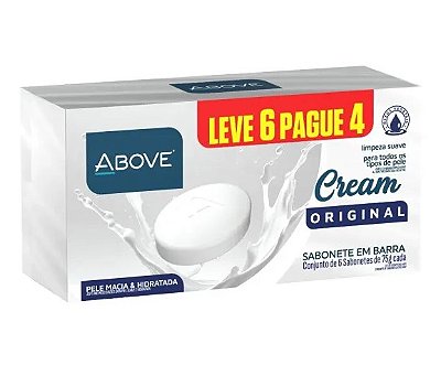 Kit 6 Sabonetes Barra Cream Original 75g Cada Above
