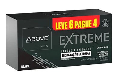 Kit 6 Sabonetes Barra Extreme Black 75g Cada Above