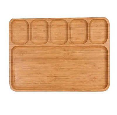 Petisqueira Retangular Bambu 32,5x24x1,9cm Casavita Cv329