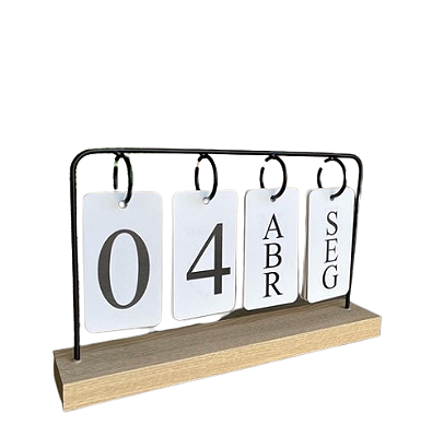 Calendário Decorativo Alça Metal 27x16cm 6647