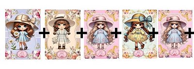 Kit 5 Unid. Caderno Brochura Season Girls 96 Fls 1 Mat.