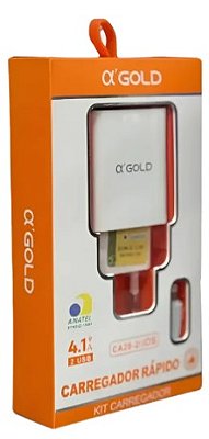 Carregador Ios Rápido 4.1a 2 Usb Agold Ca282