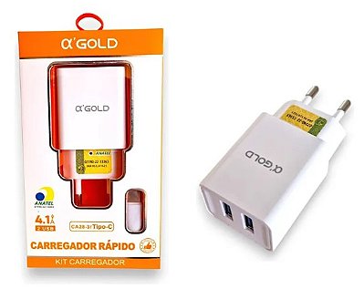 Carregador Tpc Rápido 4.1a 2 Usb Agold Ca283