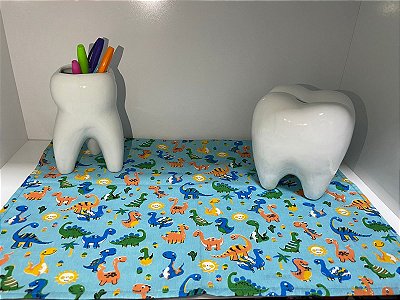 CAMPINHO ESTAMPADO DINOSSAUROS AZUL