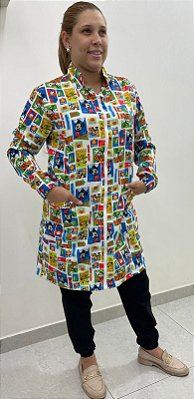 JALECO ESTAMPADO MICKEY COM ZÍPER BRANCO