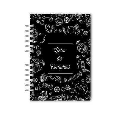 Caderno lista de compras Preto Legumes