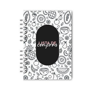 Caderno lista de compras Branco com preto