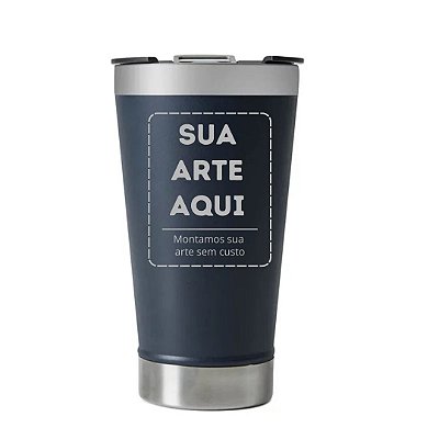 Copo Térmico Special de Inox Com Tampa 502ml Cor Azul - Personalizado
