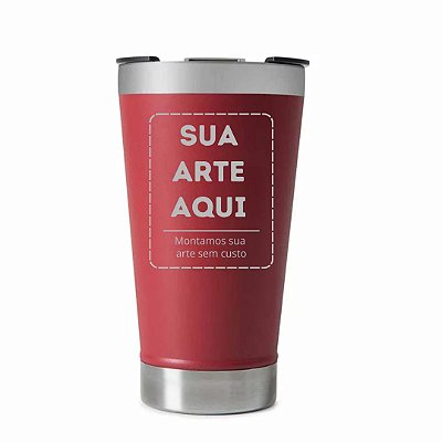 Copo Térmico Special de Inox Com Tampa 502ml - Cor Vermelha