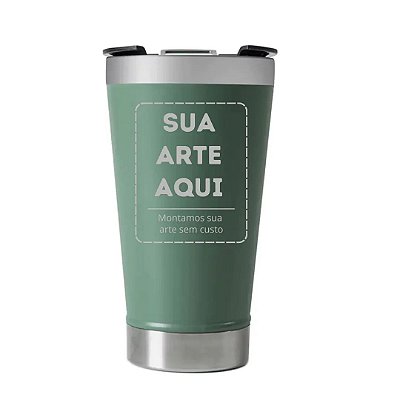 Copo Térmico Special de Inox Com Tampa 502ml Cor Verde - Personalizado