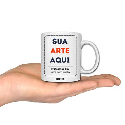 Caneca em Porcelana Branca de 180ml Personalizada