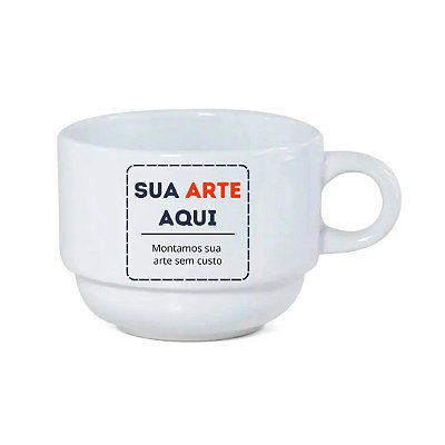 Xícara de Porcelana Branca de 200ml - Personalizada
