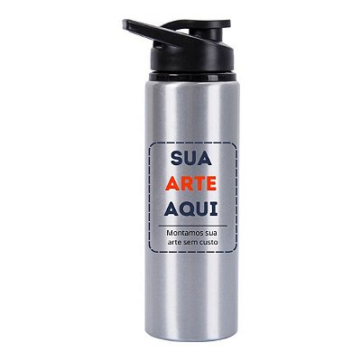 Squeeze em Alumínio de 750ml Personalizado - Cor Prata