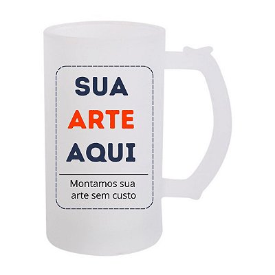Caneco De Chopp Em Vidro Jateado de 475ml - Personalizado