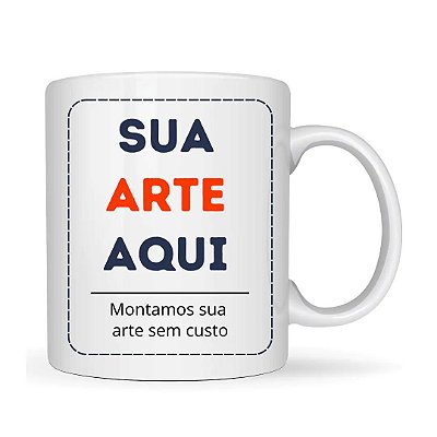 Caneca em Porcelana Branca de 325ml Personalizada