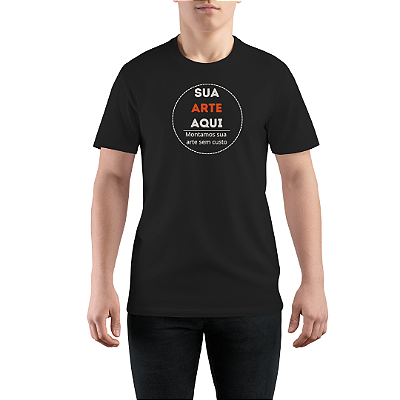 Camiseta 100% Algodão Cor Preta - Personalizada com Impressão Digital Colorida