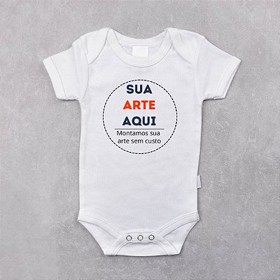Body Infantil Manga Curta Tecido 100% poliéster Cor Branca - Personalizado