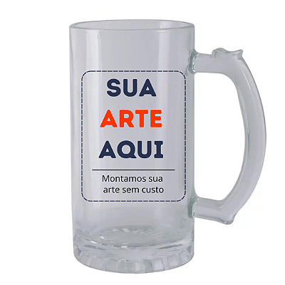Caneco De Chopp Em Vidro Incolor de 475ml - Personalizado