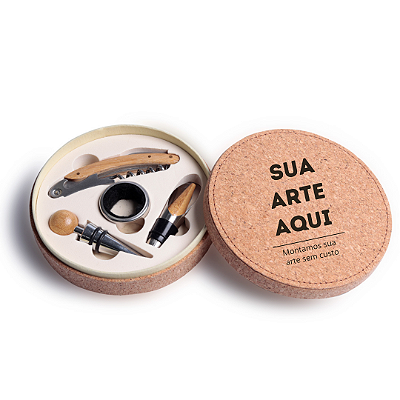 Kit Vinho Com Estojo de Cortiça - Personalizado