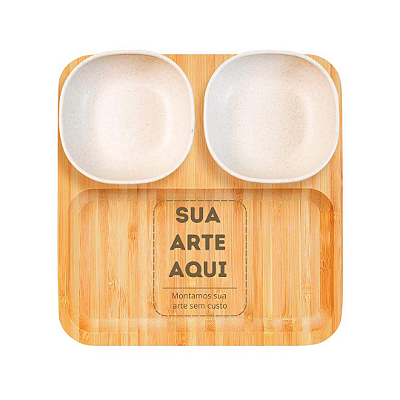 Kit Petiscos E Patês Em Bambu/Fibra De Bambu - Personalizado