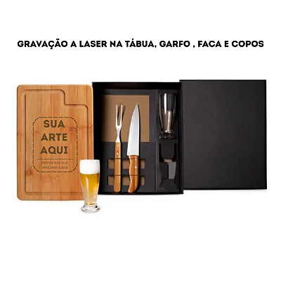 Kit Para Churrasco Com Copos - 5 Pçs - Personalizado
