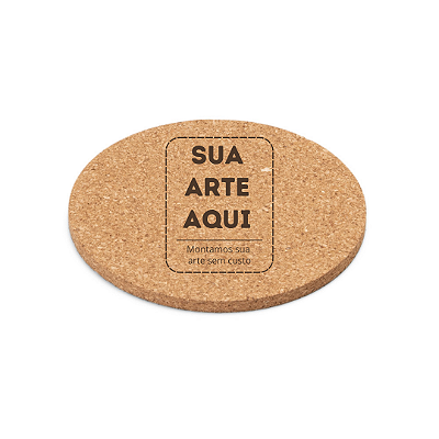 Porta Copos em Cortiça Personalizado - Kit com 6 unidades