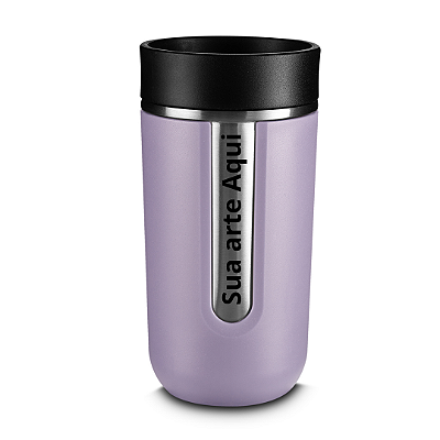 Copo Térmico em Inox Com Tampa 400ml Cor Lilás - Personalizado