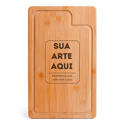 TÁBUA PARA CHURRASCO EM BAMBU SUPREME 37x23cm - Personalizada