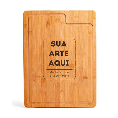 TÁBUA PARA CHURRASCO EM BAMBU SUPREME 40x30cm - Personalizada