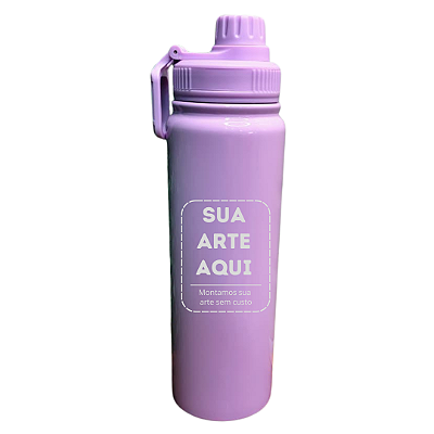 Garrafa Térmica em Inox de 800ml Cores Variadas - Personalizada
