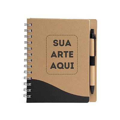 Kit 20 Caderno Ecológico em papelão com Caneta - Personalizado