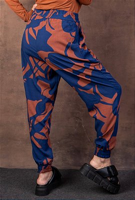 Calça Jogger Viscose Estampa Lazúli
