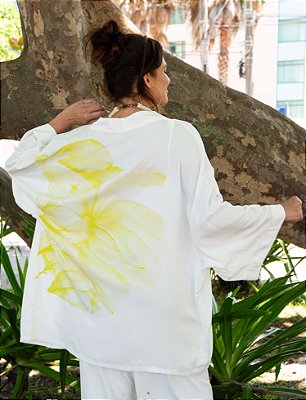 Kimono Viscose Orquídea Offwhite