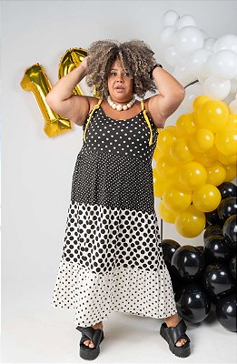 Vestido Malha Alças Mix Poá PB