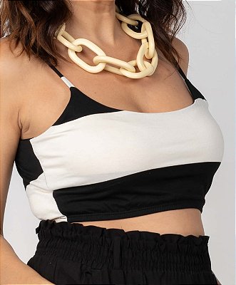 Top Malha Alça Listras