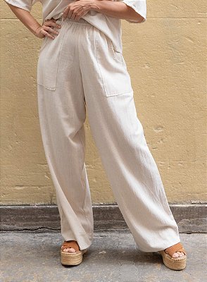 Calça Linhão Bolso Chapado Cru