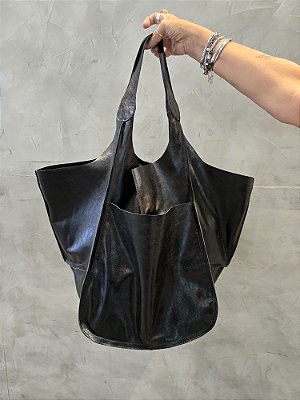Max Bolsa Couro Preta