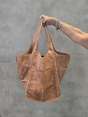 Max Bolsa Couro Caramelo