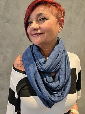 Cachecol Malha Azul