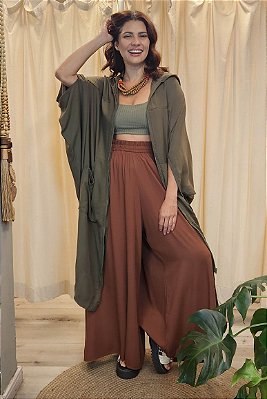Vestido Ziper e Capuz Verde