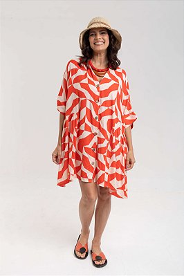 Vestido Camisa Estampa Cobogó