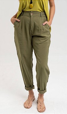 Calça Viscose Bolso Faca Verde