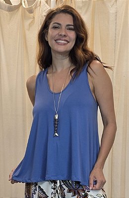 Regata Evasê Decote Nadador Índigo