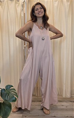 Macacão Pantalona Alças Rosé