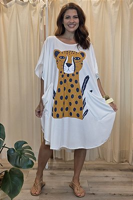 Vestido Malha Amplo Offwhite Felina