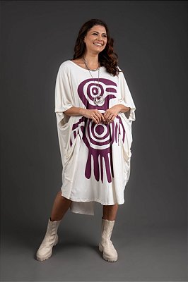 Vestido Malha Amplo Offwhite Ave