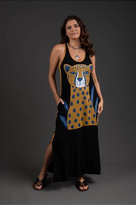 Vestido Faixa Lateral Preto Felina