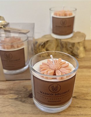 Vela Aromática com Flor