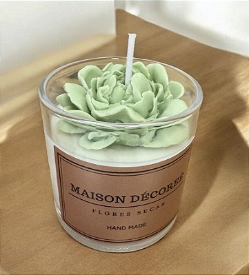 Vela Aromática com Flor Formato Rosa