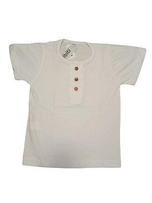 Camisa Malha Branca com Botão - Pibiti
